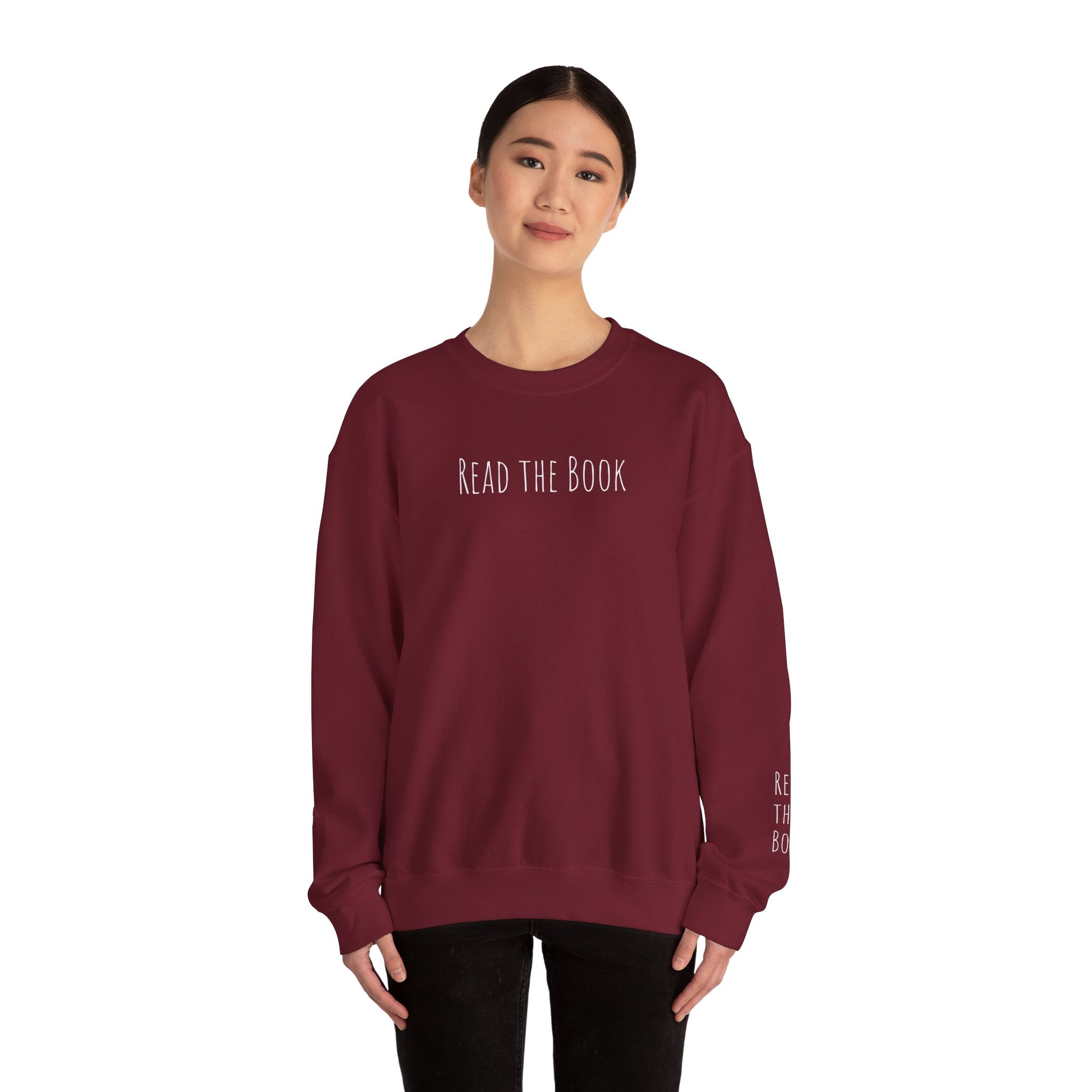 Maroon Crewneck Sweatshirt with Golden Rule Back Print