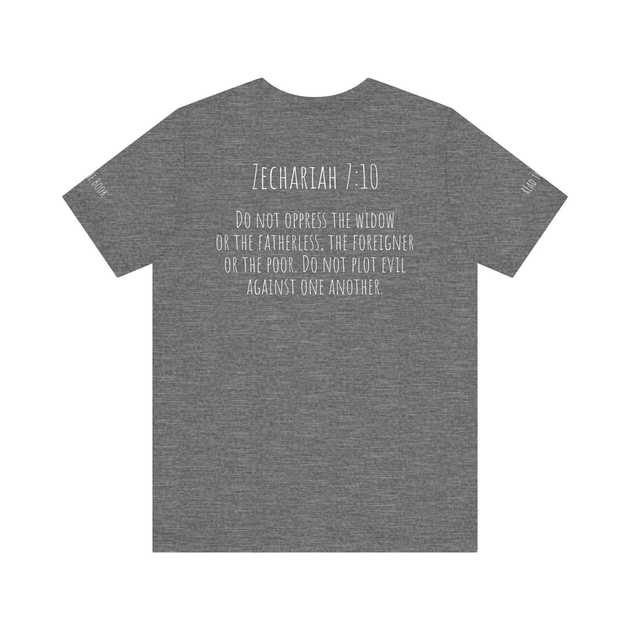 Zechariah 7:10 Unisex Jersey Short Sleeve Tee