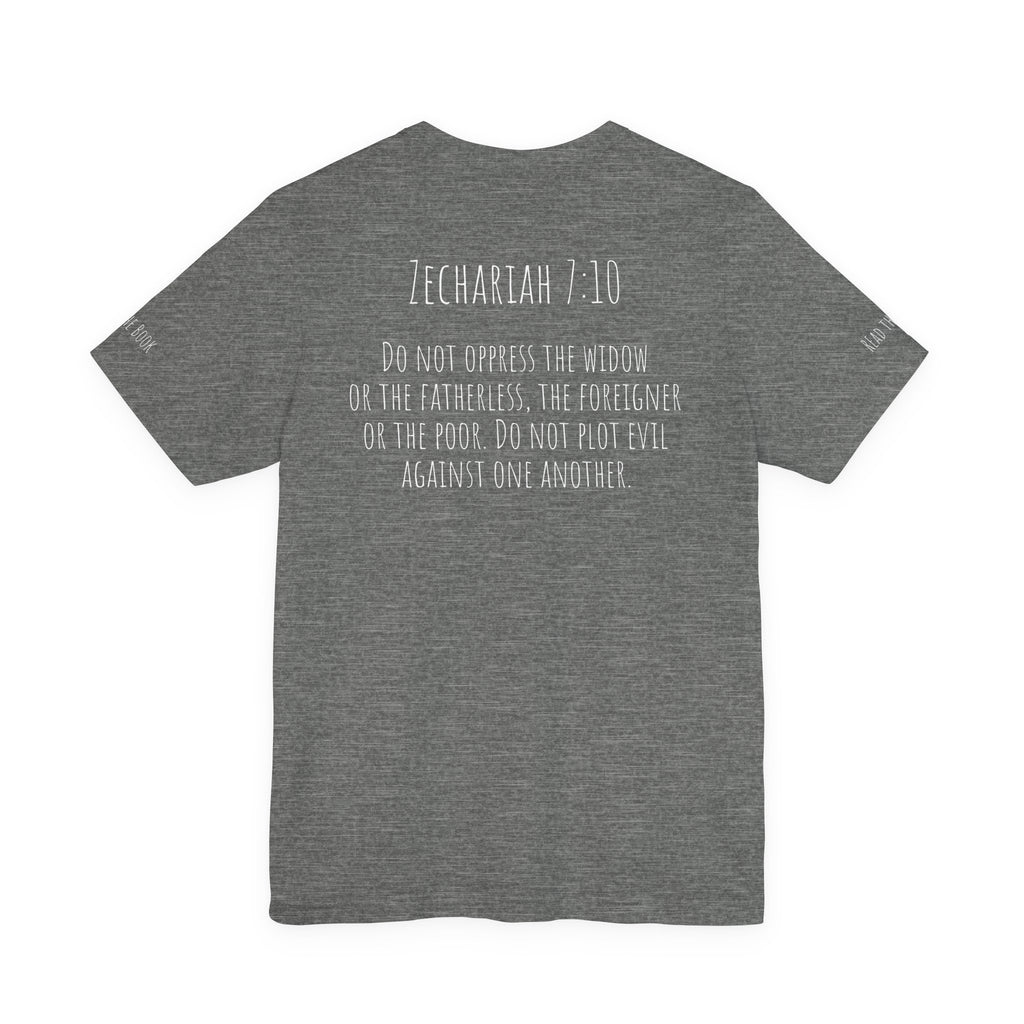 Zechariah 7:10 Unisex Jersey Short Sleeve Tee
