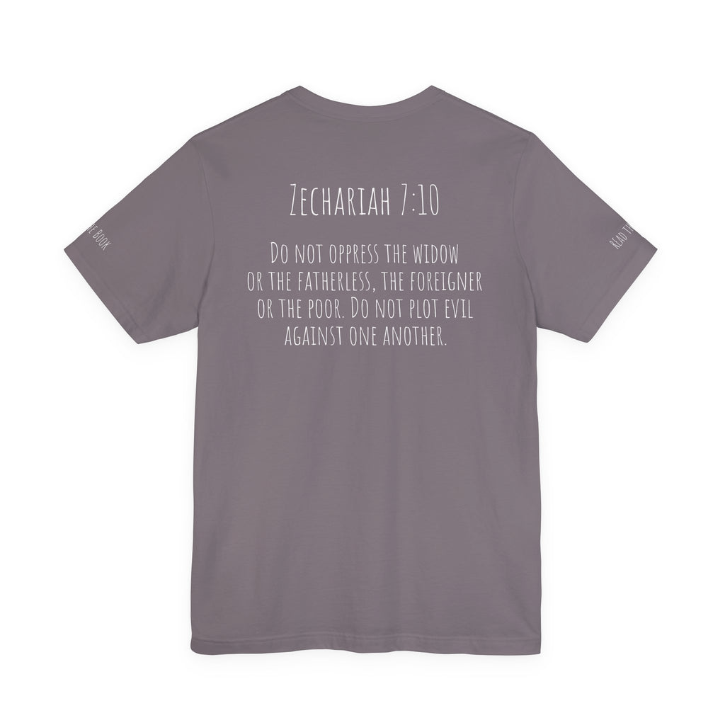 Zechariah 7:10 Unisex Jersey Short Sleeve Tee