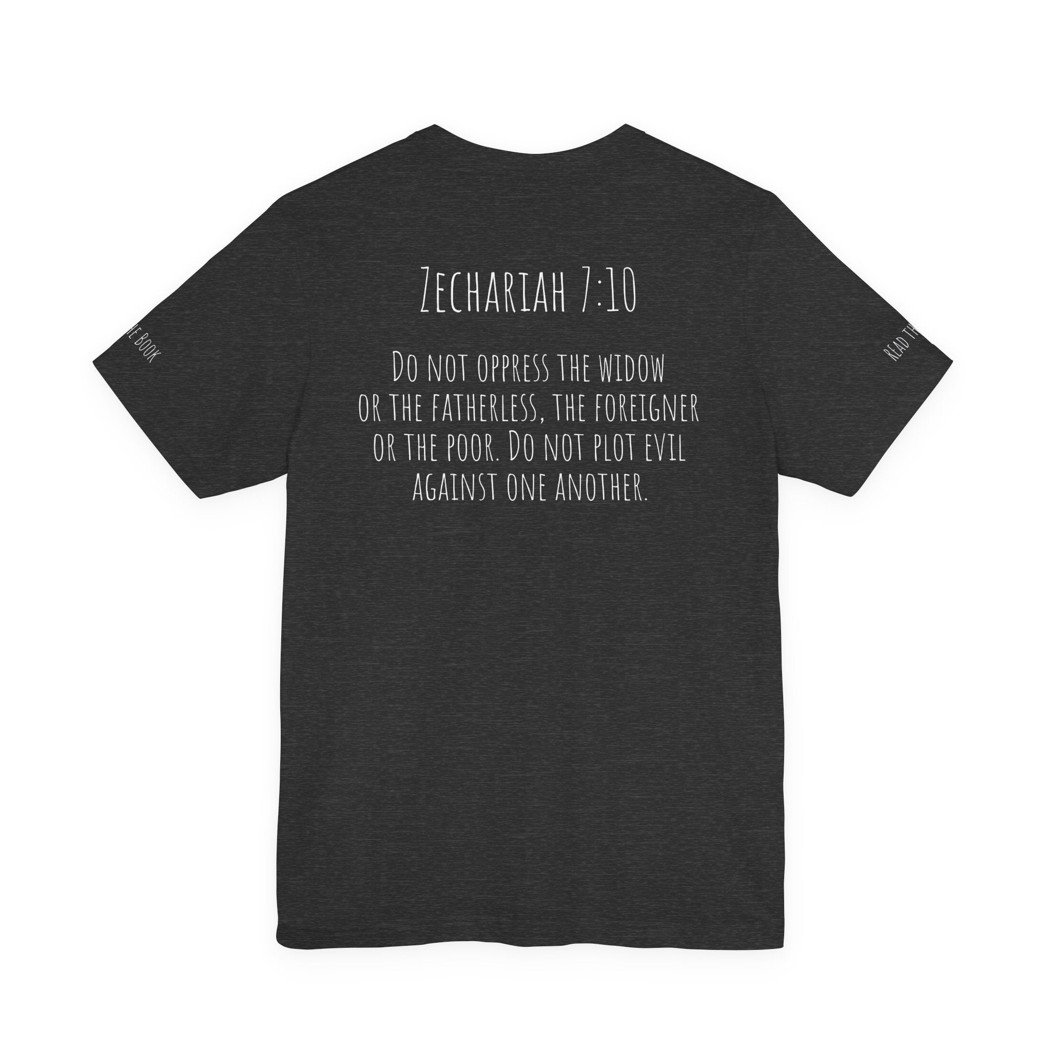 Zechariah 7:10 Unisex Jersey Short Sleeve Tee